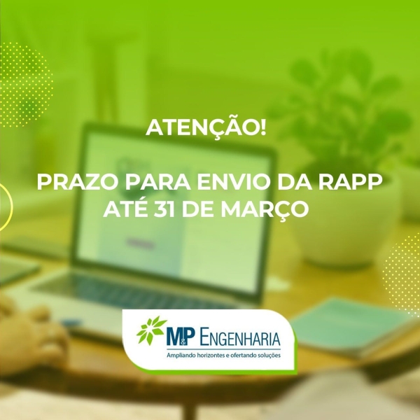 ATENÇÃO: PRAZO PARA ENVIO DA RAPP - ATÉ 31 DE MARÇO