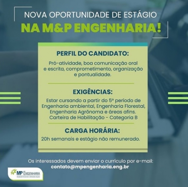 Oportunidade de estágio!